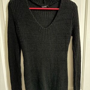 Boohoo Black Knit Sweater dress for Women